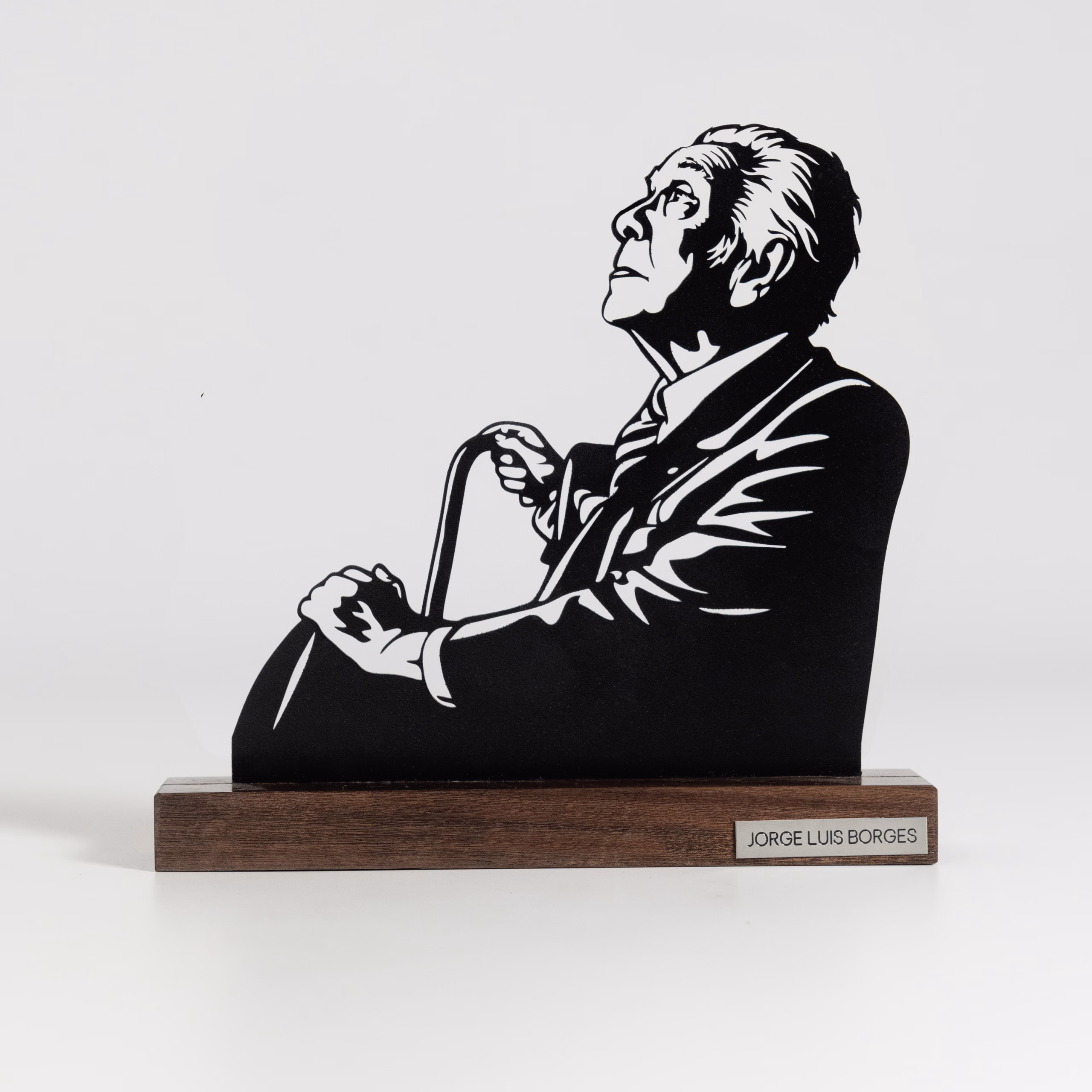 Pensamiento: Jorge Luis Borges. Escultura en Hierro.