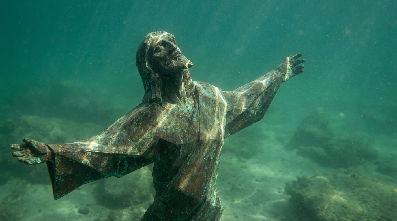 Escultura de Cristo Sumergida